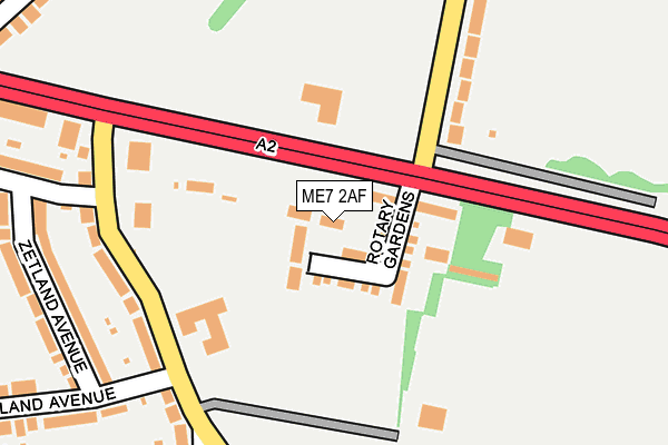ME7 2AF map - OS OpenMap – Local (Ordnance Survey)