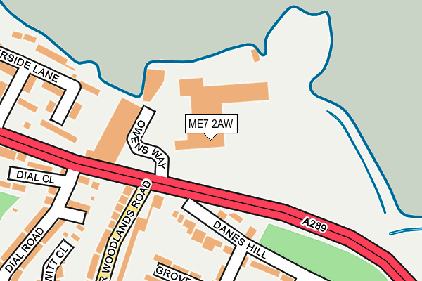 ME7 2AW map - OS OpenMap – Local (Ordnance Survey)