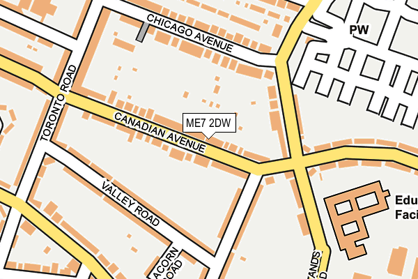 ME7 2DW map - OS OpenMap – Local (Ordnance Survey)