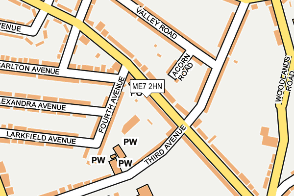 ME7 2HN map - OS OpenMap – Local (Ordnance Survey)