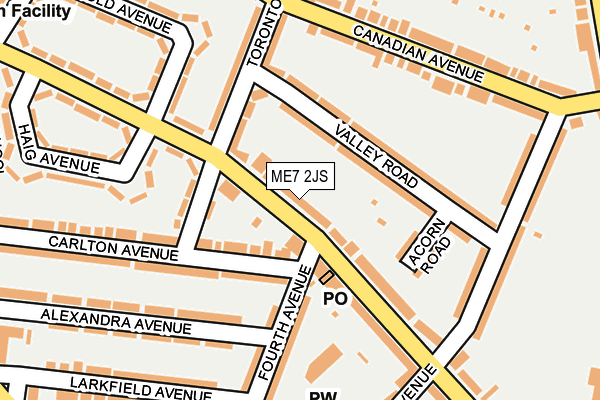 ME7 2JS map - OS OpenMap – Local (Ordnance Survey)