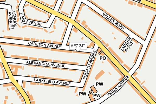 ME7 2JT map - OS OpenMap – Local (Ordnance Survey)
