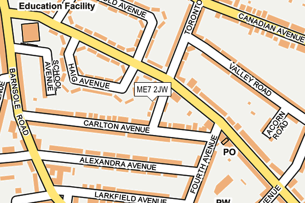 ME7 2JW map - OS OpenMap – Local (Ordnance Survey)
