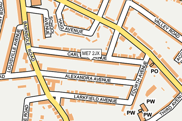 ME7 2JX map - OS OpenMap – Local (Ordnance Survey)