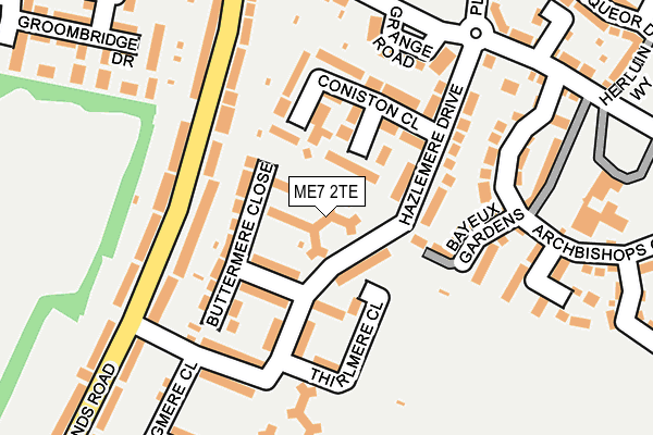 ME7 2TE map - OS OpenMap – Local (Ordnance Survey)