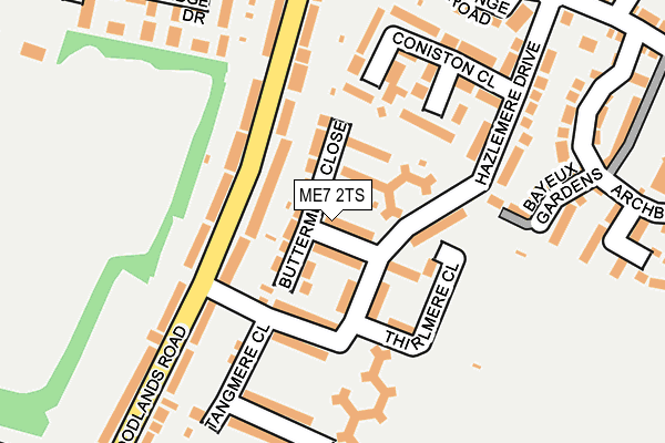 ME7 2TS map - OS OpenMap – Local (Ordnance Survey)