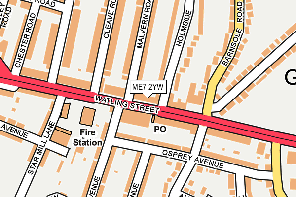 ME7 2YW map - OS OpenMap – Local (Ordnance Survey)