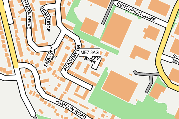 ME7 3AG map - OS OpenMap – Local (Ordnance Survey)