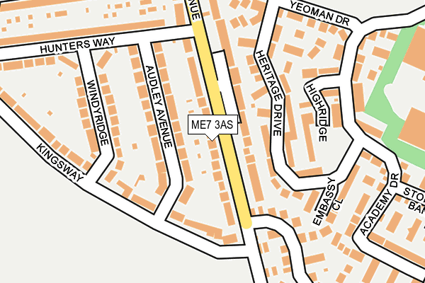 ME7 3AS map - OS OpenMap – Local (Ordnance Survey)