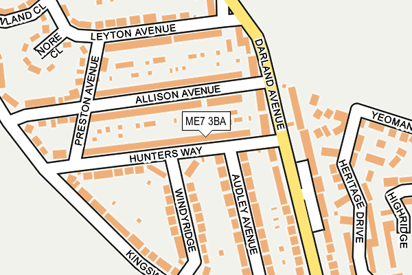 ME7 3BA map - OS OpenMap – Local (Ordnance Survey)