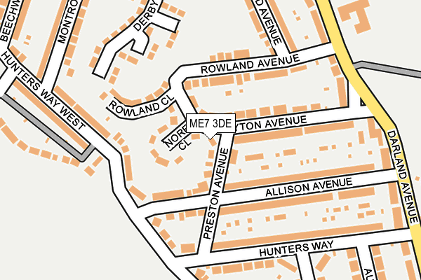 ME7 3DE map - OS OpenMap – Local (Ordnance Survey)