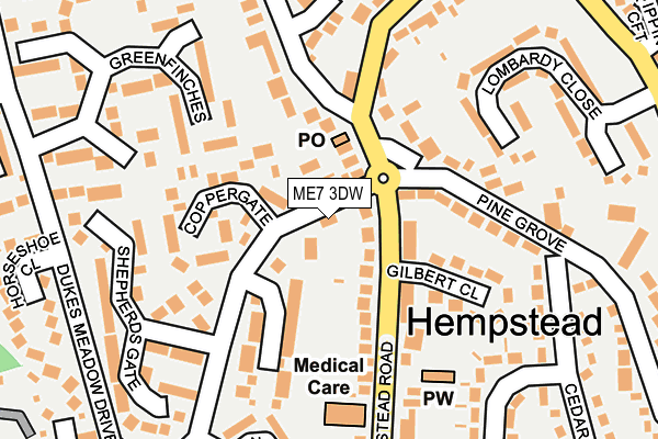 ME7 3DW map - OS OpenMap – Local (Ordnance Survey)