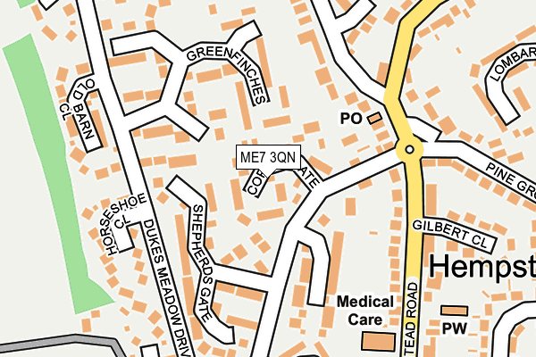 ME7 3QN map - OS OpenMap – Local (Ordnance Survey)