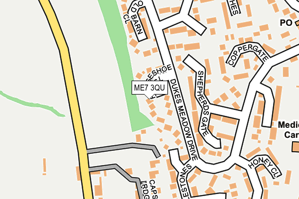 ME7 3QU map - OS OpenMap – Local (Ordnance Survey)