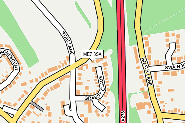 ME7 3SA map - OS OpenMap – Local (Ordnance Survey)