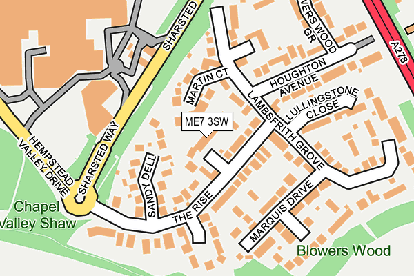 ME7 3SW map - OS OpenMap – Local (Ordnance Survey)