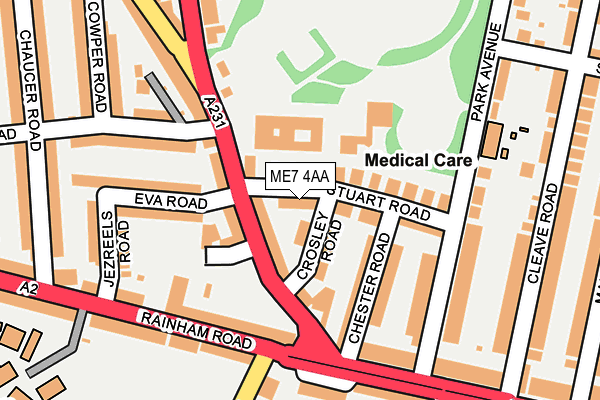 ME7 4AA map - OS OpenMap – Local (Ordnance Survey)