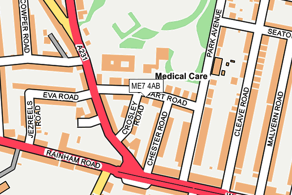 ME7 4AB map - OS OpenMap – Local (Ordnance Survey)