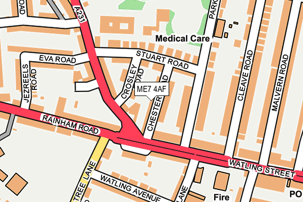 ME7 4AF map - OS OpenMap – Local (Ordnance Survey)