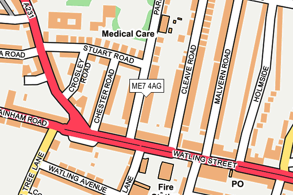 ME7 4AG map - OS OpenMap – Local (Ordnance Survey)