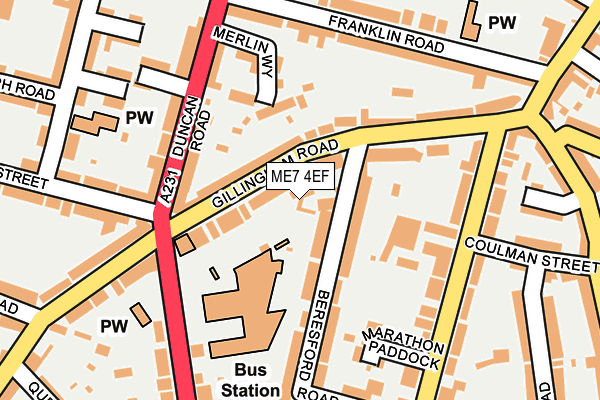 ME7 4EF map - OS OpenMap – Local (Ordnance Survey)
