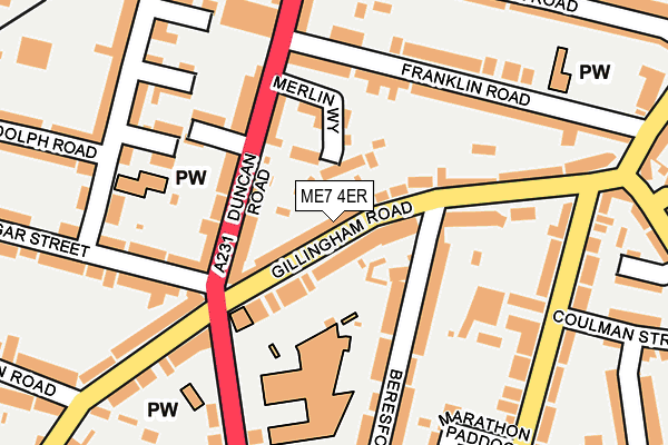 ME7 4ER map - OS OpenMap – Local (Ordnance Survey)