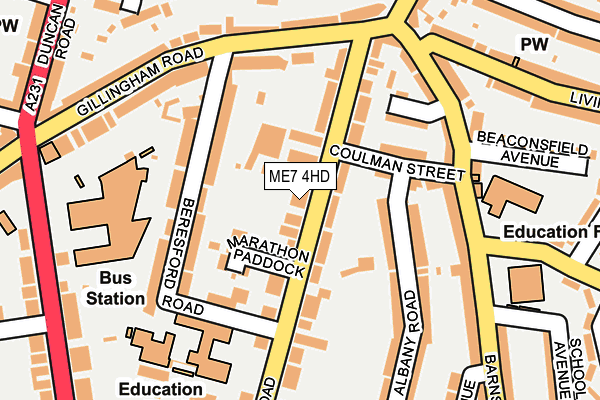 ME7 4HD map - OS OpenMap – Local (Ordnance Survey)