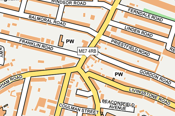 ME7 4RB map - OS OpenMap – Local (Ordnance Survey)