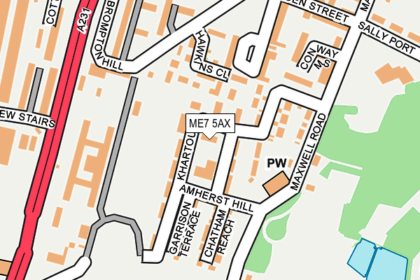 ME7 5AX map - OS OpenMap – Local (Ordnance Survey)
