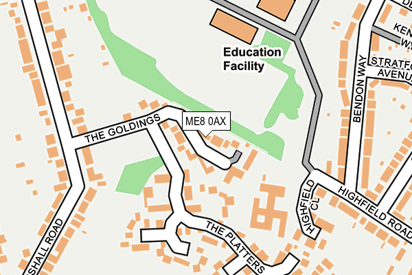 ME8 0AX map - OS OpenMap – Local (Ordnance Survey)