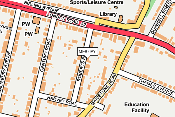 ME8 0AY map - OS OpenMap – Local (Ordnance Survey)