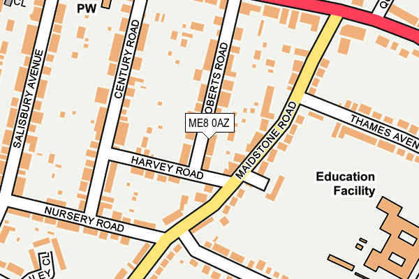 ME8 0AZ map - OS OpenMap – Local (Ordnance Survey)