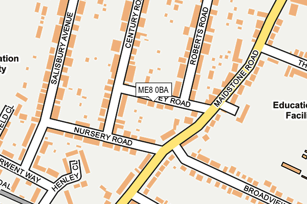 ME8 0BA map - OS OpenMap – Local (Ordnance Survey)