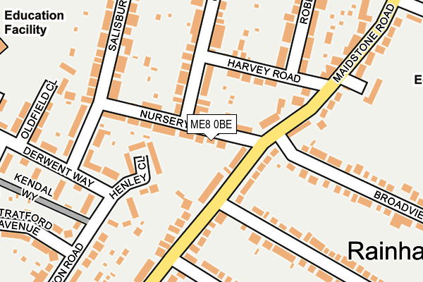 ME8 0BE map - OS OpenMap – Local (Ordnance Survey)