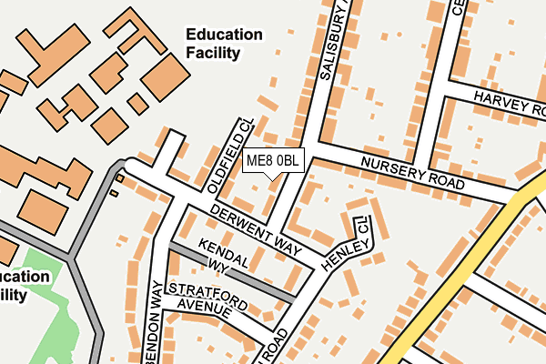 ME8 0BL map - OS OpenMap – Local (Ordnance Survey)