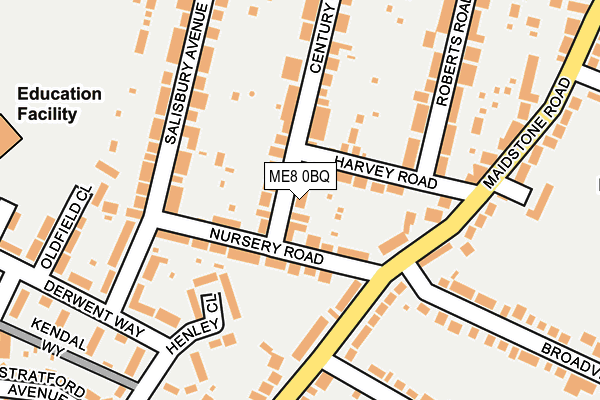 ME8 0BQ map - OS OpenMap – Local (Ordnance Survey)