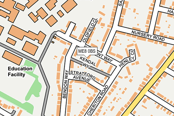 ME8 0BS map - OS OpenMap – Local (Ordnance Survey)