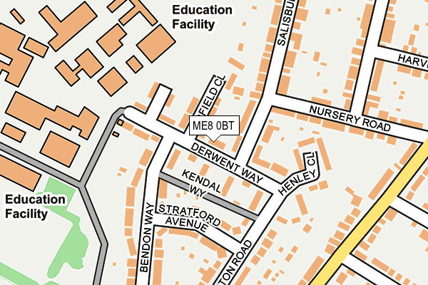 ME8 0BT map - OS OpenMap – Local (Ordnance Survey)