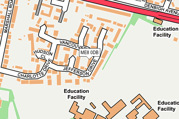 ME8 0DB map - OS OpenMap – Local (Ordnance Survey)