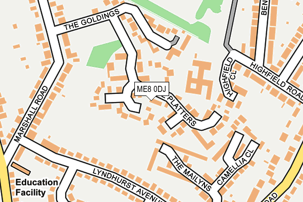 ME8 0DJ map - OS OpenMap – Local (Ordnance Survey)