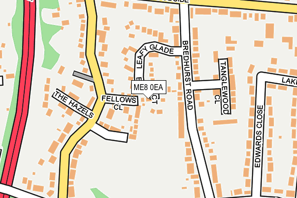 ME8 0EA map - OS OpenMap – Local (Ordnance Survey)