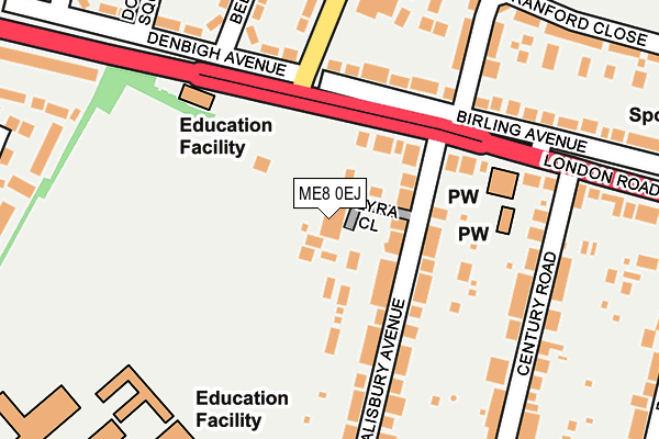 ME8 0EJ map - OS OpenMap – Local (Ordnance Survey)