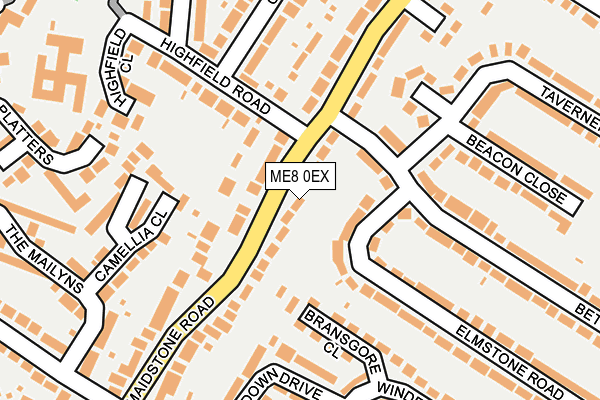 ME8 0EX map - OS OpenMap – Local (Ordnance Survey)