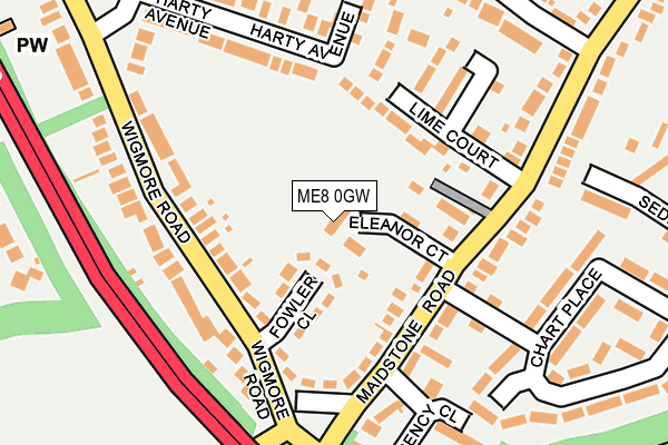 ME8 0GW map - OS OpenMap – Local (Ordnance Survey)