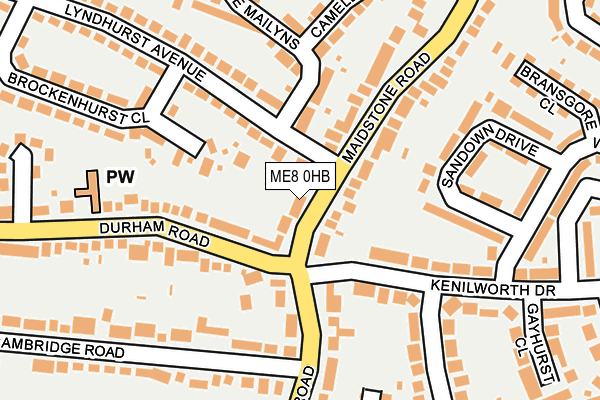 ME8 0HB map - OS OpenMap – Local (Ordnance Survey)