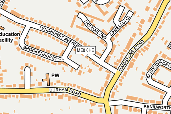 ME8 0HE map - OS OpenMap – Local (Ordnance Survey)
