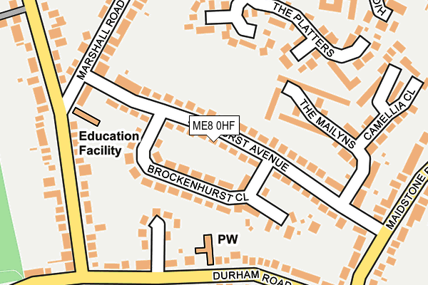 ME8 0HF map - OS OpenMap – Local (Ordnance Survey)