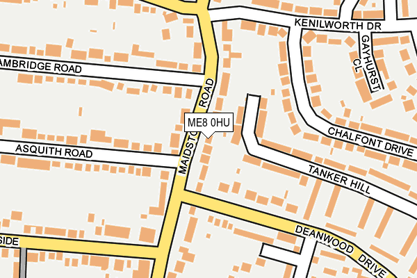 ME8 0HU map - OS OpenMap – Local (Ordnance Survey)