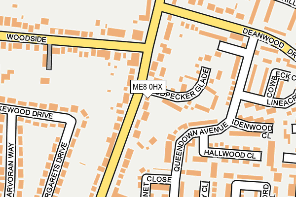 ME8 0HX map - OS OpenMap – Local (Ordnance Survey)