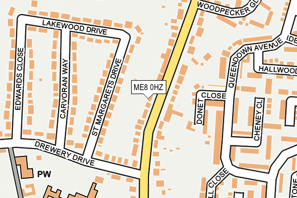 ME8 0HZ map - OS OpenMap – Local (Ordnance Survey)